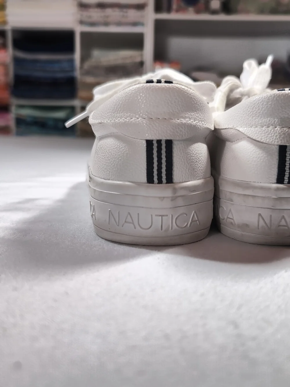 Nautica White Low-Top Leather Sneakers Aelisa